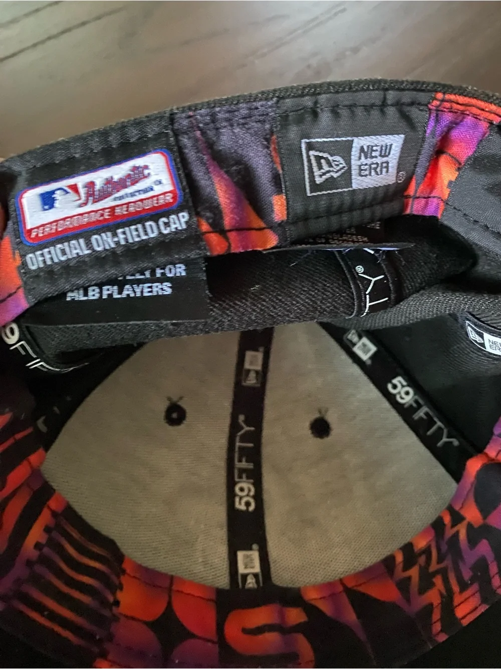 New Era Kids Black Cap with Orange and Purple Gradient Brim